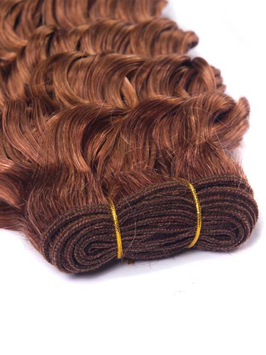 I&K Gold Weave Deep Wave Human Hair Extensions #30-Auburn 18 inch