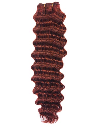 I&K Gold Weave Deep Wave Human Hair Extensions #33-Rich Copper Red 22 inch