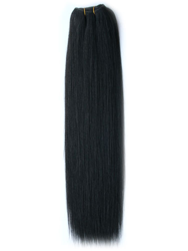 I&K Gold Weave Straight Human Hair Extensions #1-Jet Black 14 inch