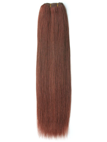 I&K Gold Weave Straight Human Hair Extensions #33-Rich Copper Red 18 inch