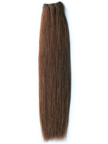 I&K Gold Weave Straight Human Hair Extensions #6-Medium Brown 14 inch