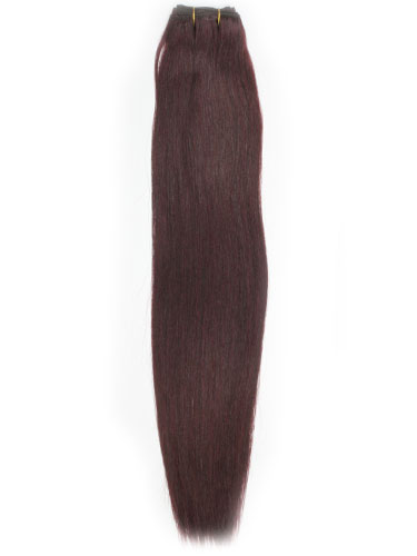 I&K Gold Weave Straight Human Hair Extensions #99J-Wine Red 14 inch