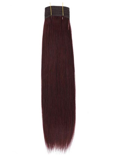 I&K Gold Weave Straight Human Hair Extensions #32-Dark Reddish Wine 14 inch
