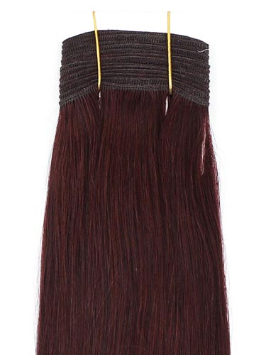 I&K Gold Weave Straight Human Hair Extensions #32-Dark Reddish Wine 22 inch