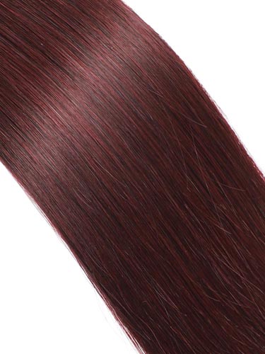 I&K Gold Weave Straight Human Hair Extensions #32-Dark Reddish Wine 18 inch