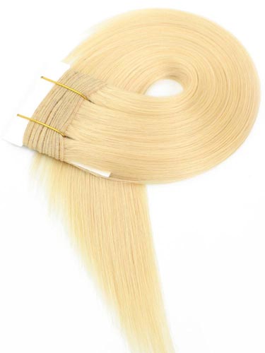 I&K Gold Weave Straight Human Hair Extensions #613-Lightest Blonde 14 inch