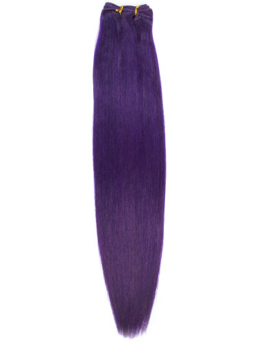 I&K Gold Weave Straight Human Hair Extensions #Purple 18 inch
