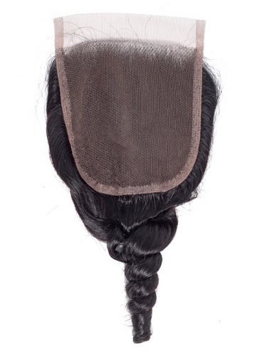 Sahar Unprocessed Brazilian Virgin Hair Top Lace Closure 4" x 4" (10A) - Loose Wave #1B-Natural Black 12 inch