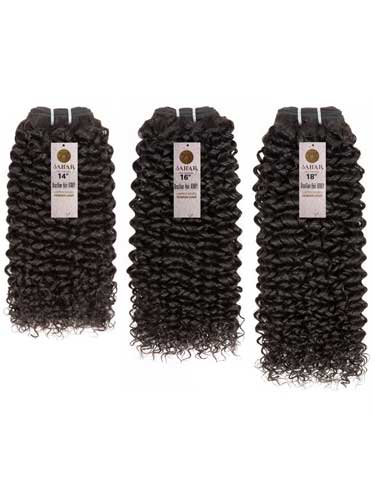 Sahar Unprocessed Malaysian Virgin Weft Hair Extensions Bundle (10A) - #Natural Black Kinky