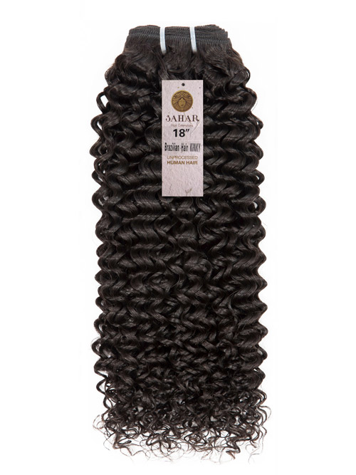 Sahar Unprocessed Malaysian Virgin Weft Hair Extensions 100g (10A) - Kinky #1B-Natural Black 18 inch