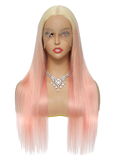 Sahar Tara Straight Human Hair Lace Front T Part Wig #T613-lightpink
