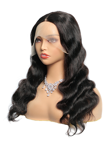 Sahar Kayla Body Wave Human Hair Lace Front T Part Wig #1B Natural Black