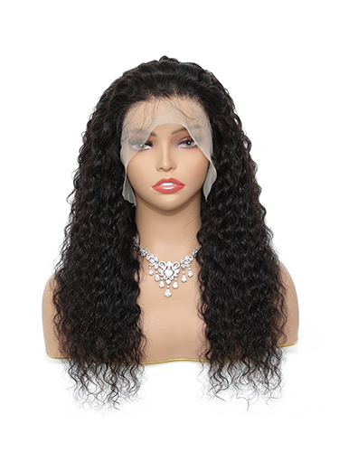 Sahar Tami Jerry Curl Human Hair Lace Front T Part Wig #1B Natural Black