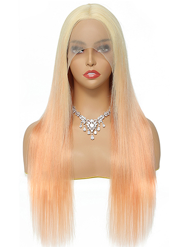 Sahar Tara Straight Human Hair Lace Front T Part Wig #T613-rosegold