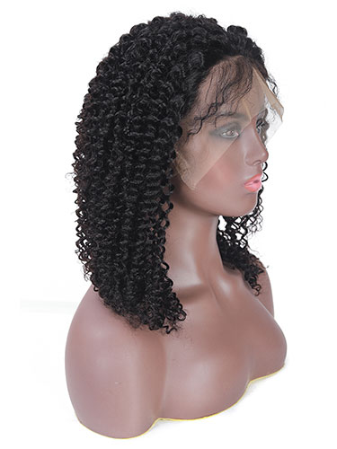 Sahar Alina Kinky Curl Human Hair Lace Front 13X4" Wig #1B Natural Black