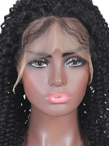 Sahar Alina Kinky Curl Human Hair Full Lace Wig #1B Natural Black