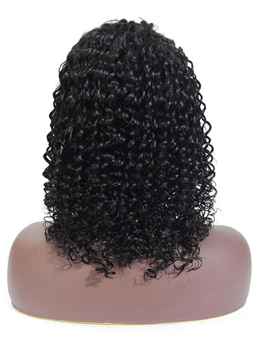 Sahar Faye Deep Wave Human Hair Lace Closure 4X4" Wig #1B Natural Black