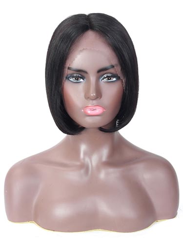 Sahar Kylee Straight Human Hair Wig T-Shape Lace #Natural Black