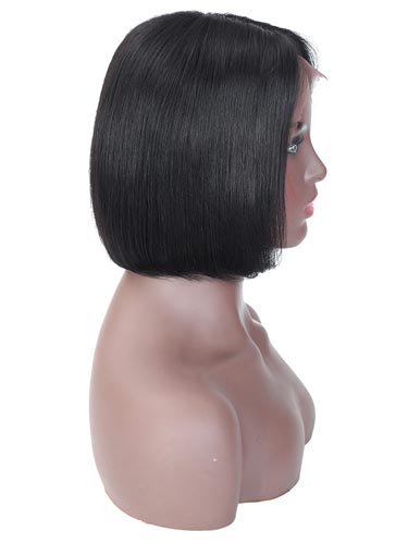 Sahar Kylee Straight Human Hair Wig T-Shape Lace #Natural Black 14inch