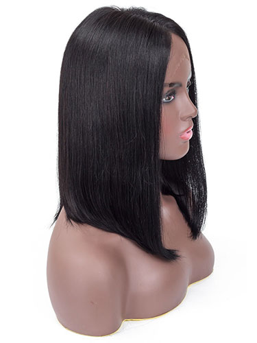 Sonia Straight Long Human Hair Wig L-Shape Lace #Natural Black - One Size