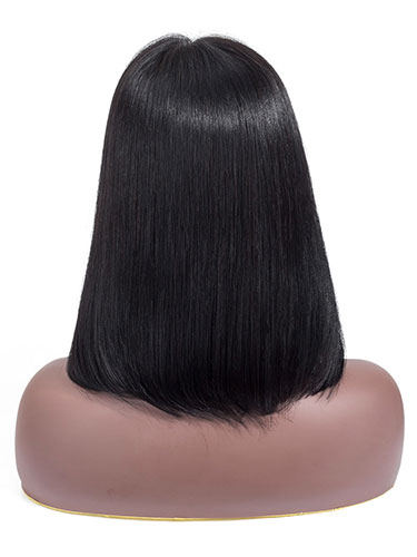 Sonia Straight Long Human Hair Wig L-Shape Lace #Natural Black - One Size