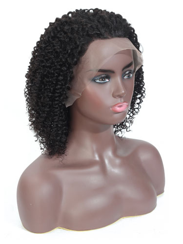 Sahar Tami Jerry Curl Human Hair Lace Front 13X4" Wig #1B Natural Black