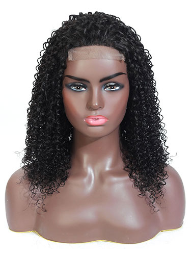 Sahar Tami Jerry Curl Human Hair Lace Closure 4X4" Wig #1B Natural Black
