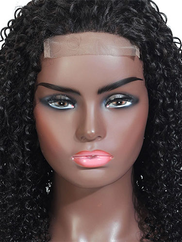 Sahar Tami Jerry Curl Human Hair Lace Closure 4X4" Wig #1B Natural Black