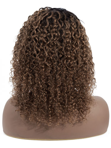 Sahar Nikki Jerry Curl Deep Wave Human Hair Wig T-Shape Lace #T1B30