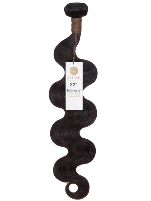 Sahar Unprocessed Brazilian Virgin Weft Hair Extensions 100g (10A) - Body Wave #1B-Natural Black 22 inch
