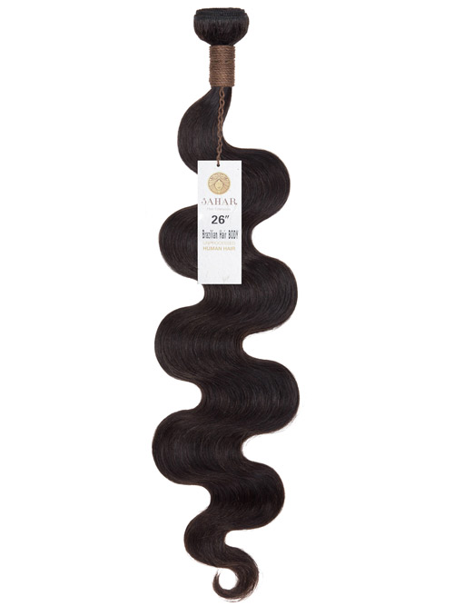 Sahar Unprocessed Brazilian Virgin Weft Hair Extensions 100g (10A) - Body Wave #1B-Natural Black 26 inch
