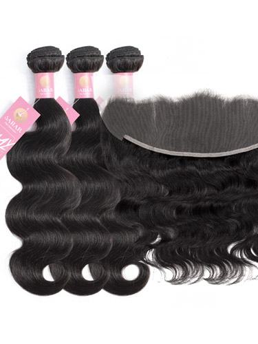 Sahar Slay Human Hair Extensions Bundle (6A) - #Natural Black Body Wave