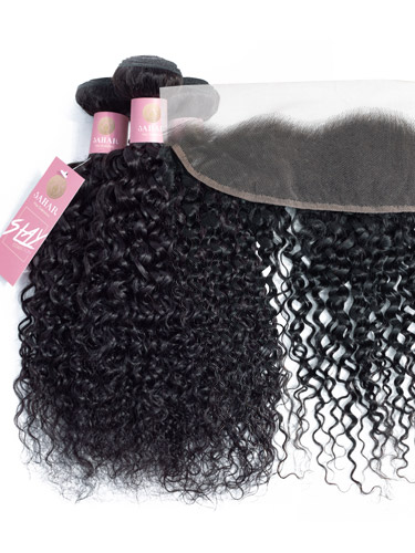 Sahar Slay Human Hair Extensions Bundle (6A) - #Natural Black Jerry Curl