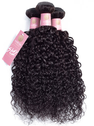 Sahar Slay Human Hair Extensions Bundle (6A) - #Natural Black Jerry Curl