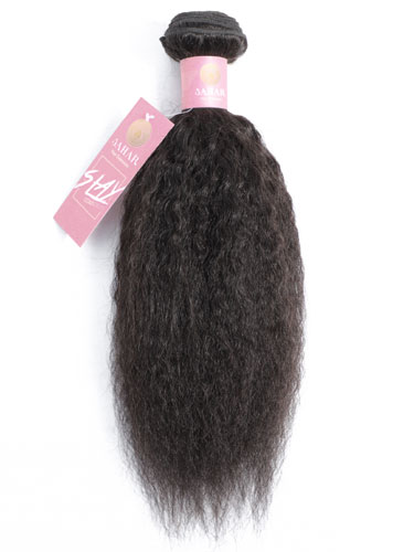Sahar Slay Human Hair Extensions 100g (6A) - Kinky Straight #1B-Natural Black 16 inch