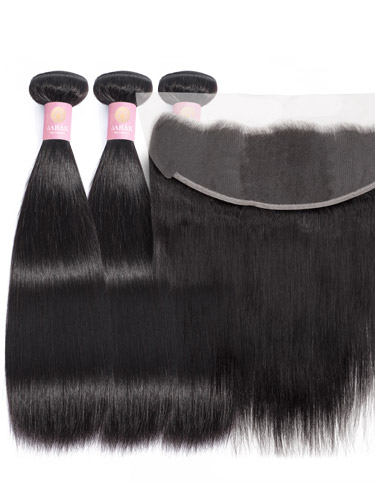 Sahar Slay Human Hair Extensions Bundle (6A) - #Natural Black Straight