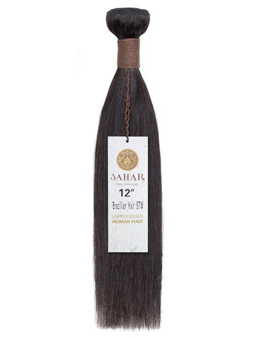 Sahar Unprocessed Malaysian Virgin Weft Hair Extensions 100g (10A) - Straight #1B-Natural Black 12 inch