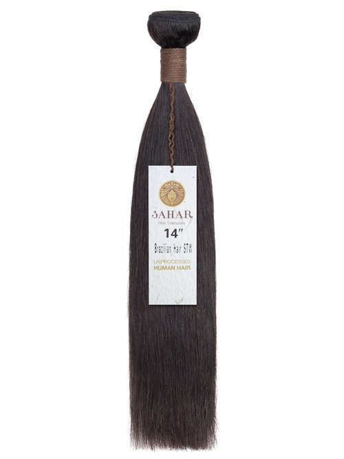 Sahar Unprocessed Malaysian Virgin Weft Hair Extensions 100g (10A) - Straight #1B-Natural Black 14 inch