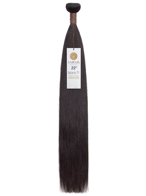 Sahar Unprocessed Brazilian Virgin Weft Hair Extensions 100g (10A) - Straight #1B-Natural Black 22 inch