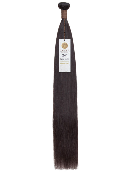 Sahar Unprocessed Brazilian Virgin Weft Hair Extensions 100g (10A) - Straight #1B-Natural Black 24 inch