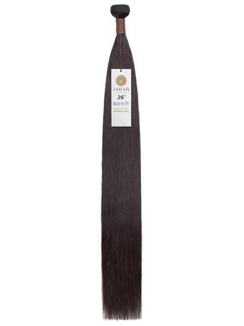 Sahar Unprocessed Peruvian Virgin Weft Hair Extensions 100g (10A) - Straight #1B-Natural Black 26 inch