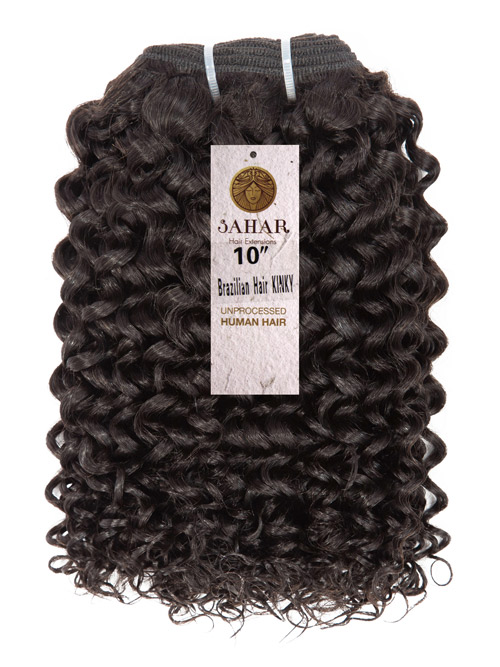 Sahar Essential Virgin Remy Human Hair Extensions 100g (8A) - Kinky #1B-Natural Black 10 inch