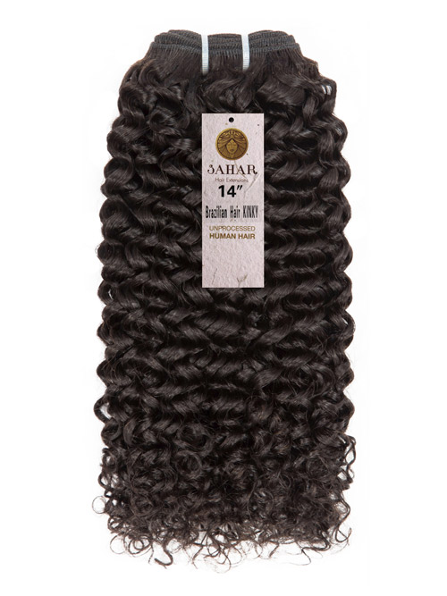Sahar Essential Virgin Remy Human Hair Extensions 100g (8A) - Kinky #1B-Natural Black 14 inch