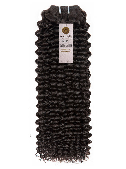 Sahar Essential Virgin Remy Human Hair Extensions 100g (8A) - Kinky #1B-Natural Black 20 inch