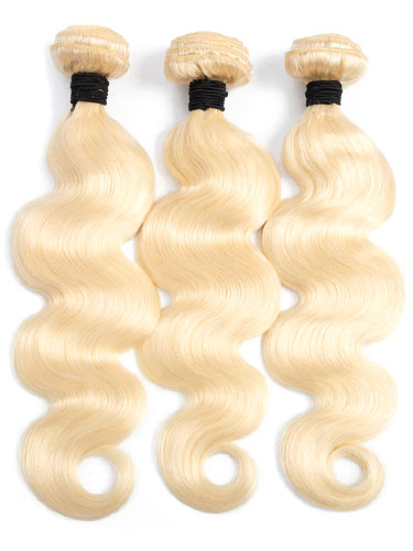 Sahar Essential Virgin Remy Human Hair Extensions Bundle (8A) - #613 Body Wave 24"+24"+24" No Closure Part