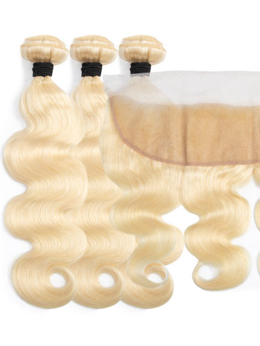 Sahar Essential Virgin Remy Human Hair Extensions Bundle (8A) - #613 Body Wave