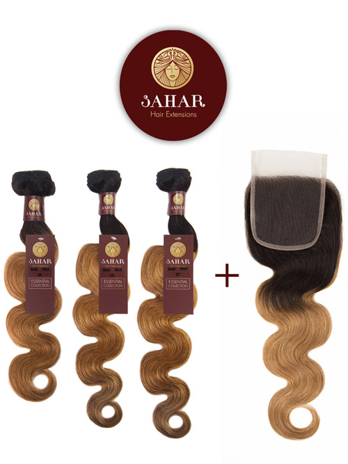 Sahar Essential Virgin Remy Human Hair Extensions Bundle (8A) - #OT27 Body Wave