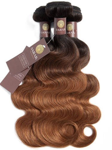 Sahar Essential Virgin Remy Human Hair Extensions Bundle (8A) - #T1B/4/30 Body Wave