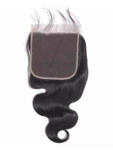 Sahar Essential Virgin Remy Human Hair Top Closure 6" x 6" (8A) - Body Wave #1B-Natural Black 12 inch