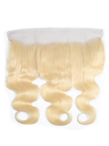 Sahar Essential Virgin Remy Human Hair Front Lace Closure 4" x 13" (8A) - Body Wave #613-Lightest Blonde 18 inch